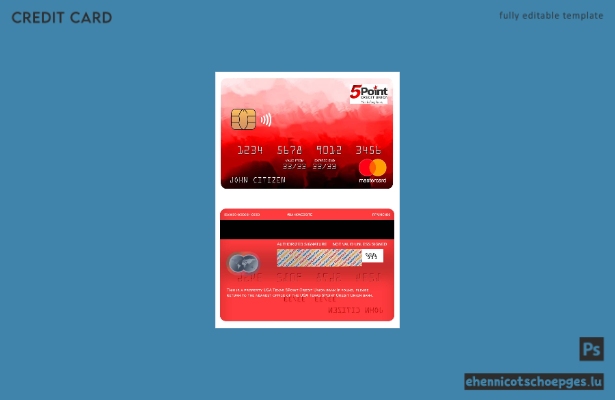 USA Texas 5Point Credit Union Bank Mastercard Beispielvorschau